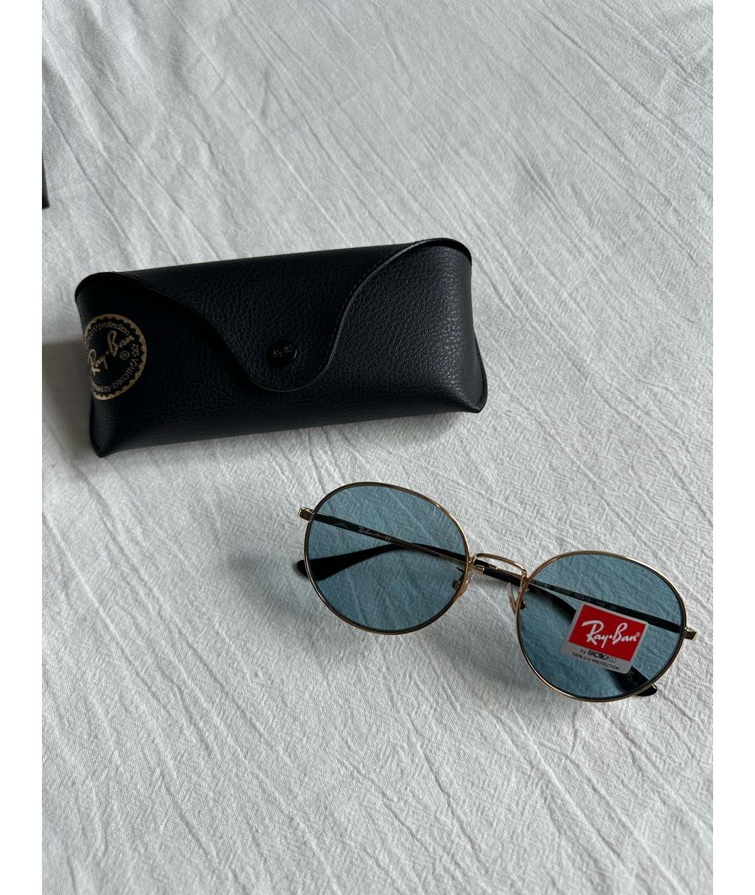 RAY BAN Голубые металлические солнцезащитные очки, фото 6