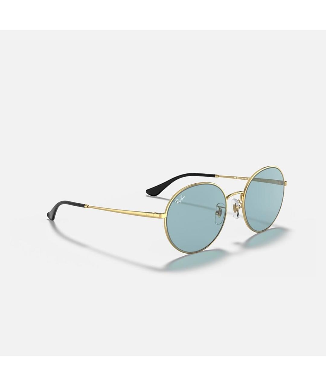 RAY BAN Голубые металлические солнцезащитные очки, фото 5