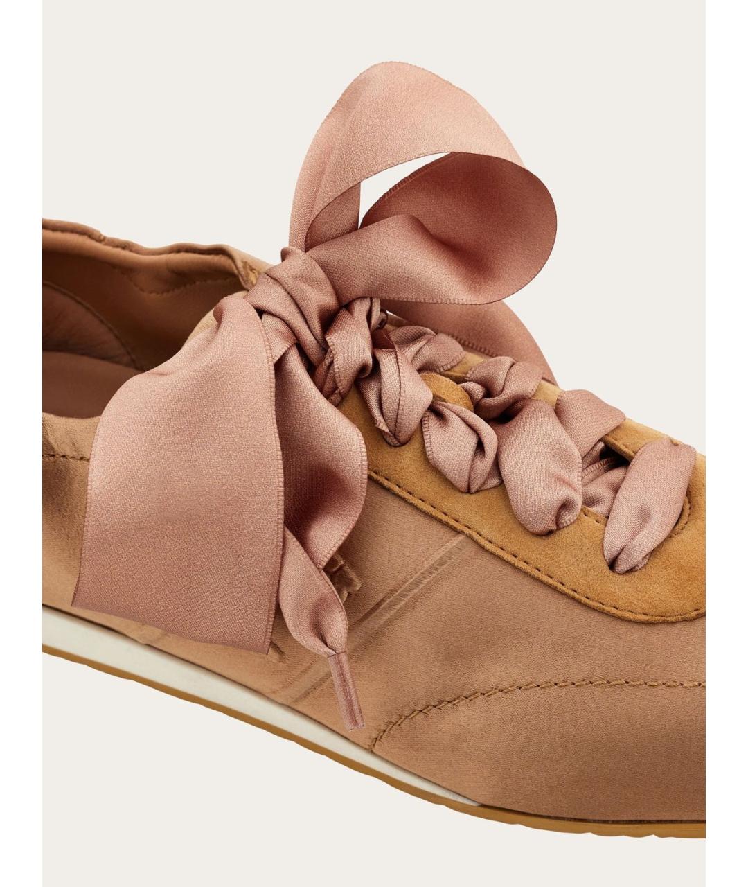 FERRAGAMO Коричневые кожаные кроссовки, фото 3