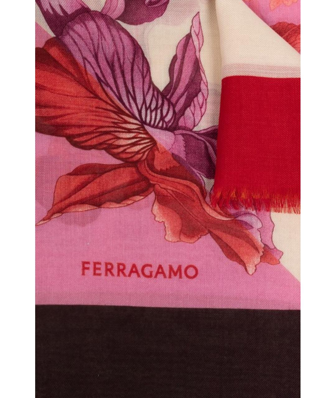 FERRAGAMO Розовый кашемировый шарф, фото 2