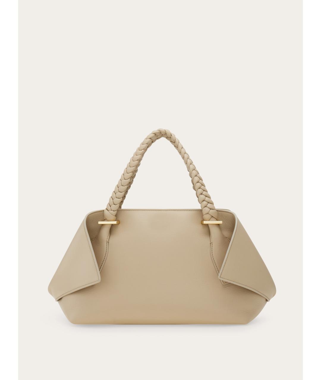 FERRAGAMO Бежевая кожаная сумка тоут, фото 3