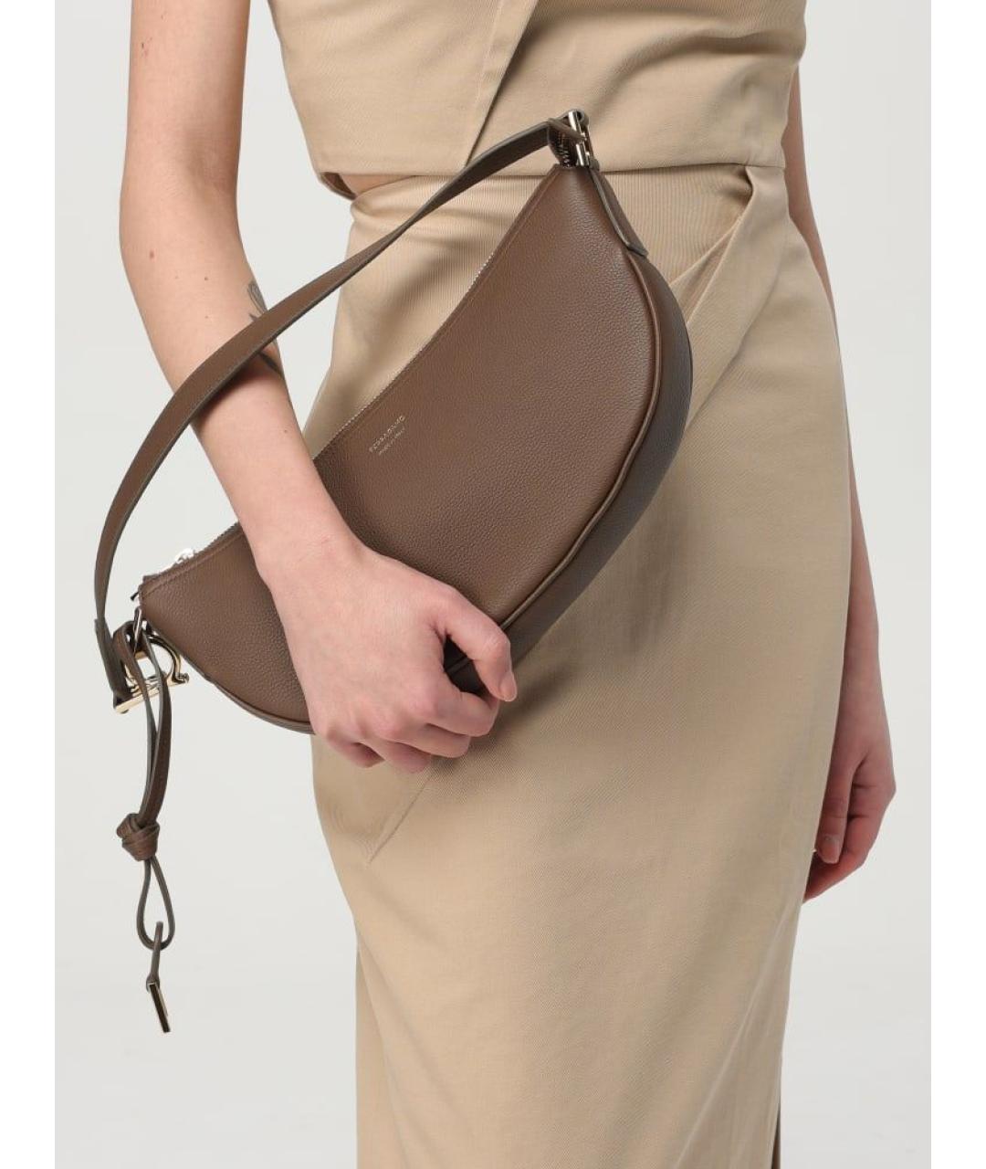 FERRAGAMO Коричневая кожаная сумка через плечо, фото 2
