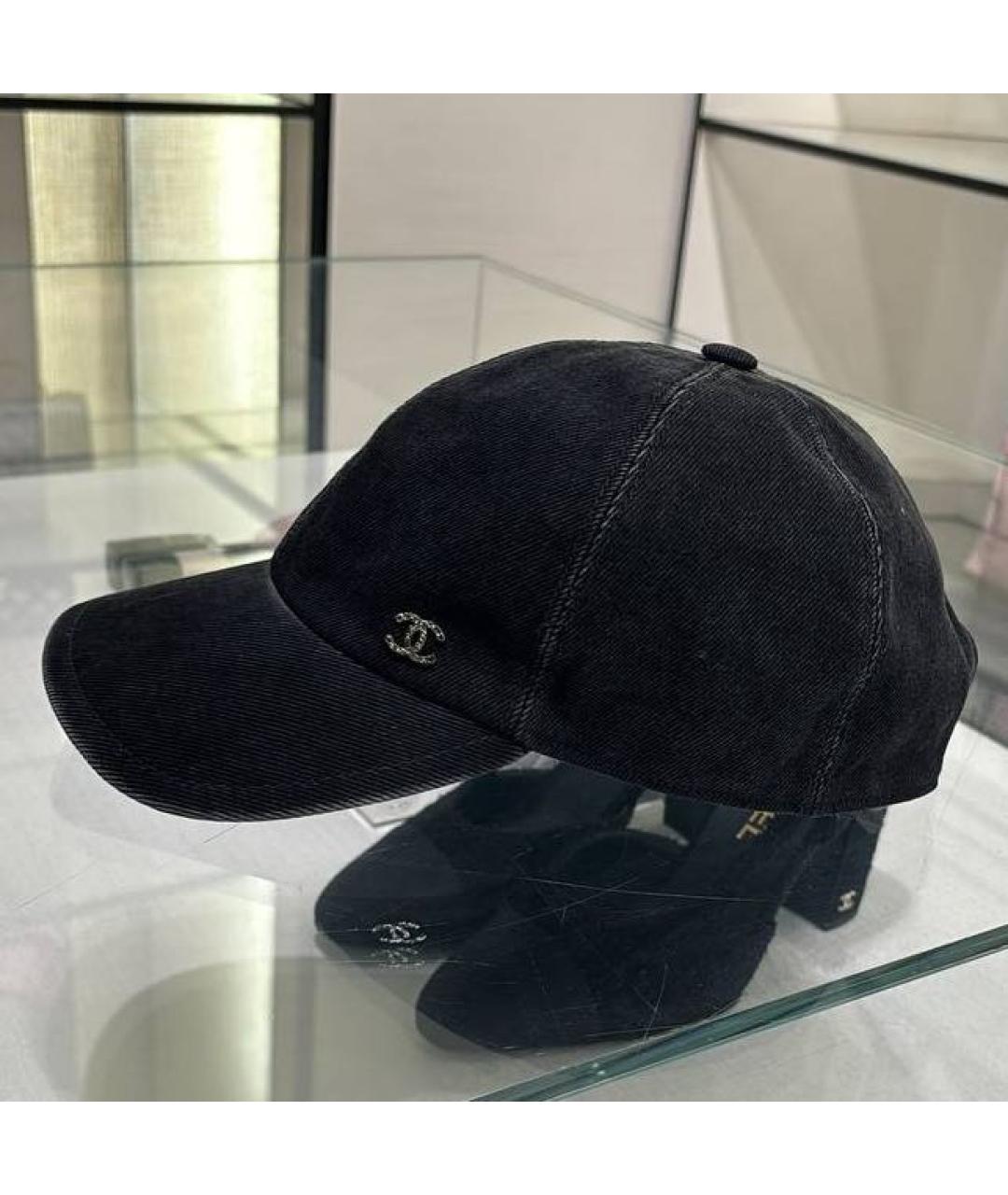 CHANEL Черная хлопковая кепка, фото 5