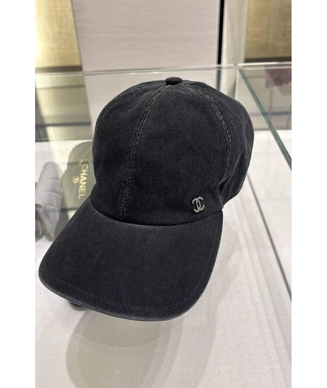 CHANEL Черная хлопковая кепка, фото 4