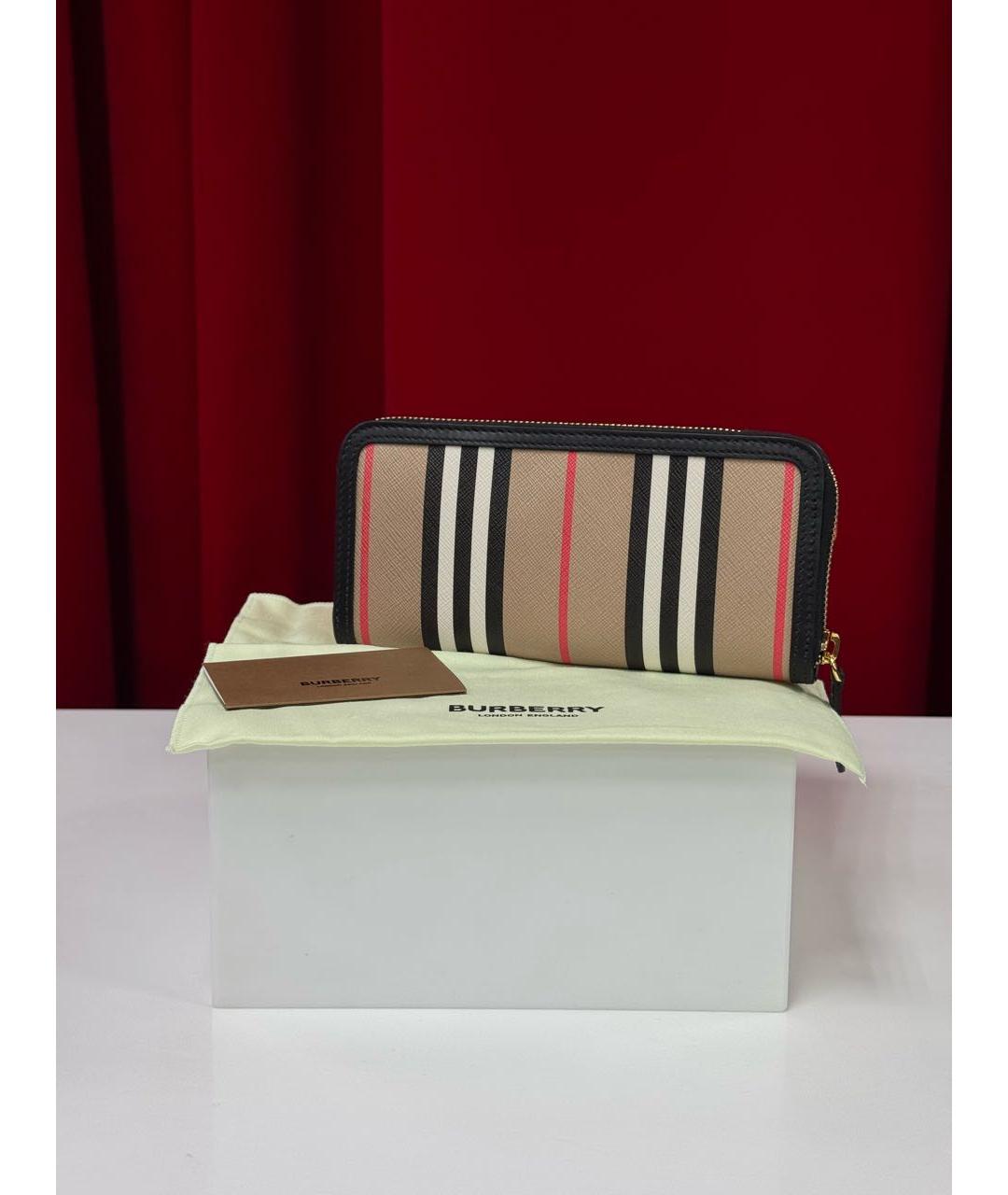 BURBERRY Бежевый кожаный кошелек, фото 4