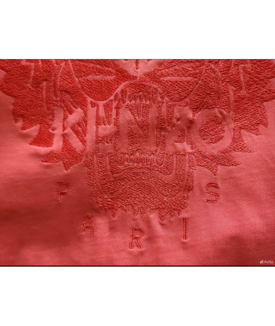 KENZO Коралловая хлопковая футболка, фото 4