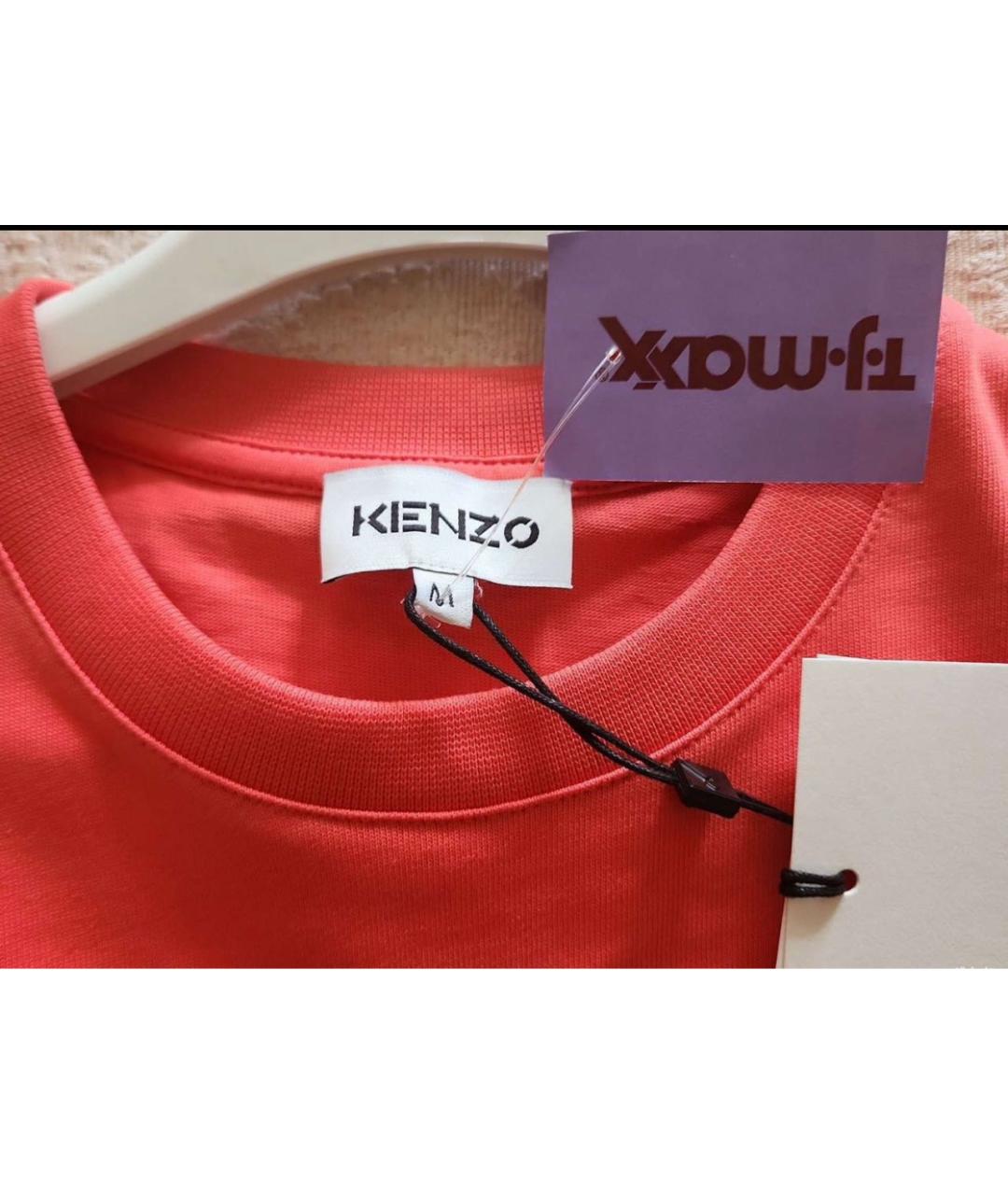 KENZO Коралловая хлопковая футболка, фото 3