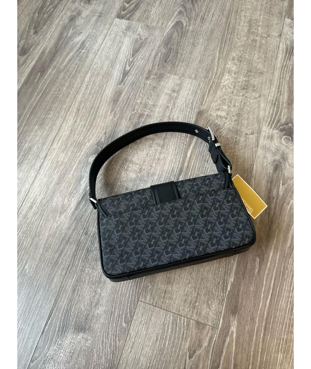 MICHAEL KORS Черная кожаная сумка через плечо, фото 3