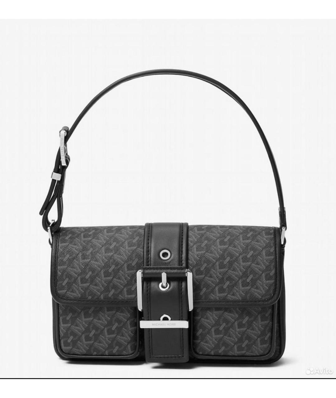 MICHAEL KORS Черная кожаная сумка через плечо, фото 5