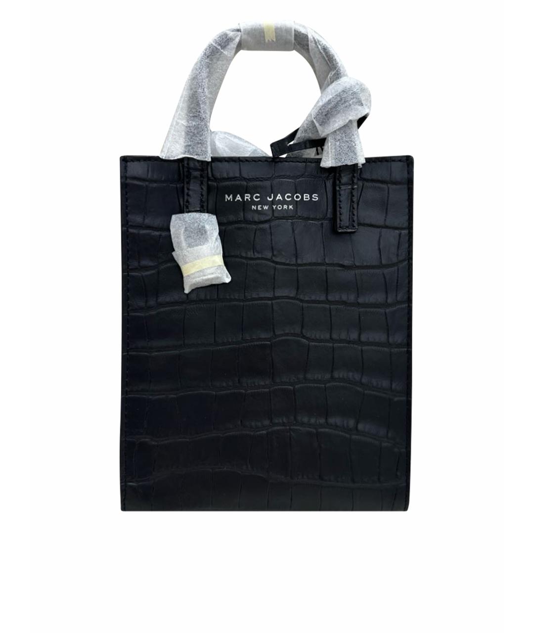 MARC JACOBS Черная кожаная сумка с короткими ручками, фото 1