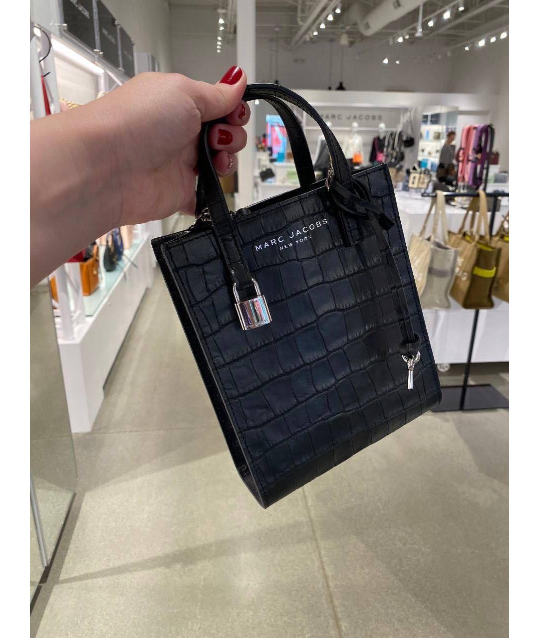 MARC JACOBS Черная кожаная сумка с короткими ручками, фото 5