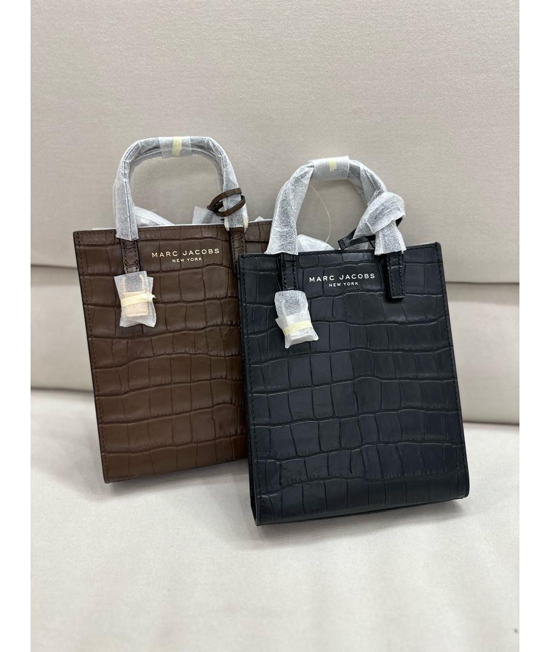 MARC JACOBS Черная кожаная сумка с короткими ручками, фото 4