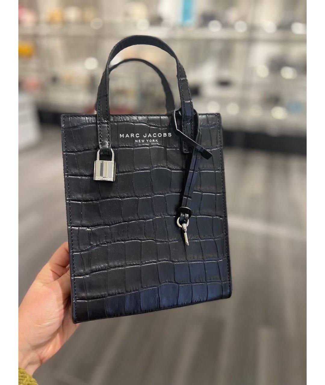 MARC JACOBS Черная кожаная сумка с короткими ручками, фото 6