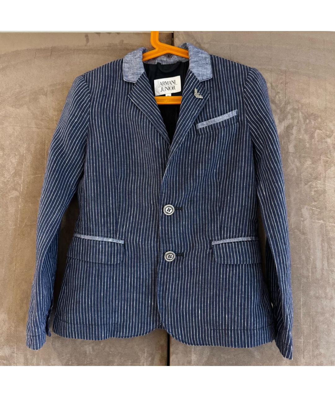 ARMANI JUNIOR Темно-синяя льняная пижама/белье, фото 7