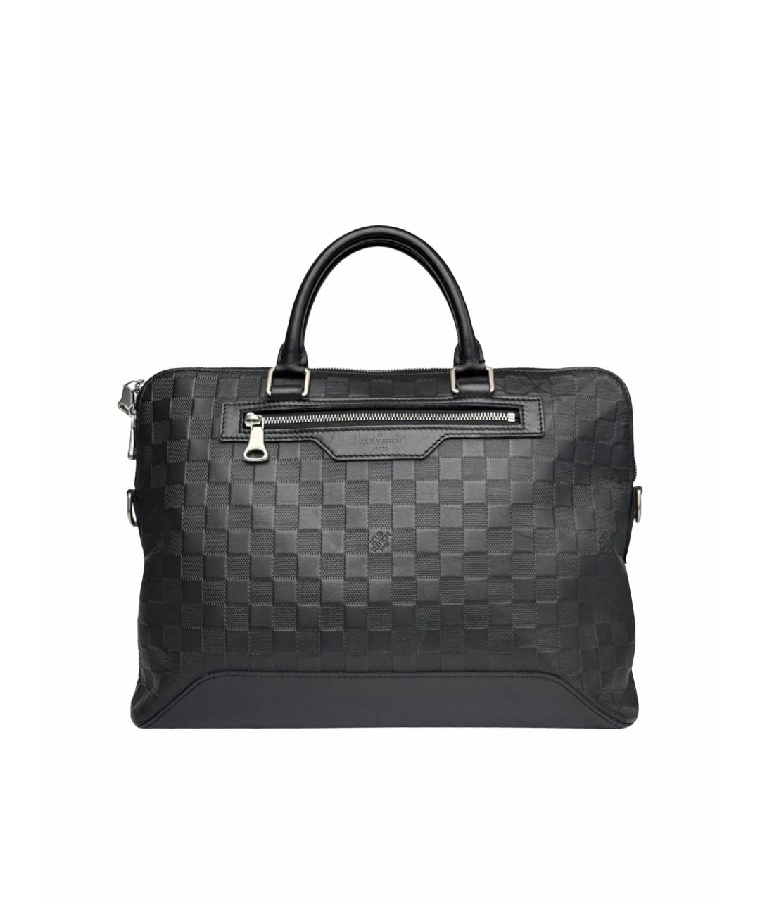 LOUIS VUITTON Черный кожаный портфель, фото 1