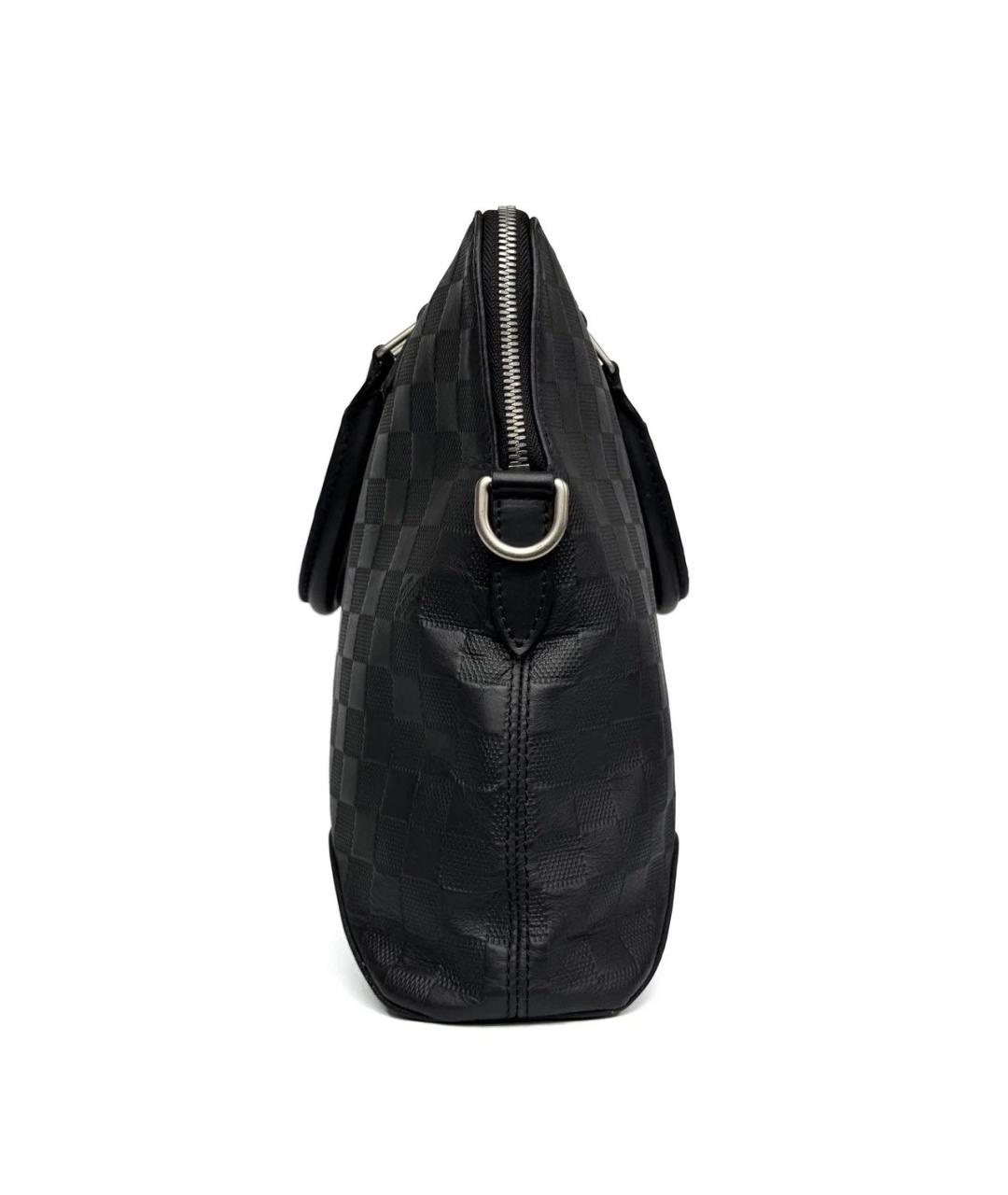 LOUIS VUITTON Черный кожаный портфель, фото 4