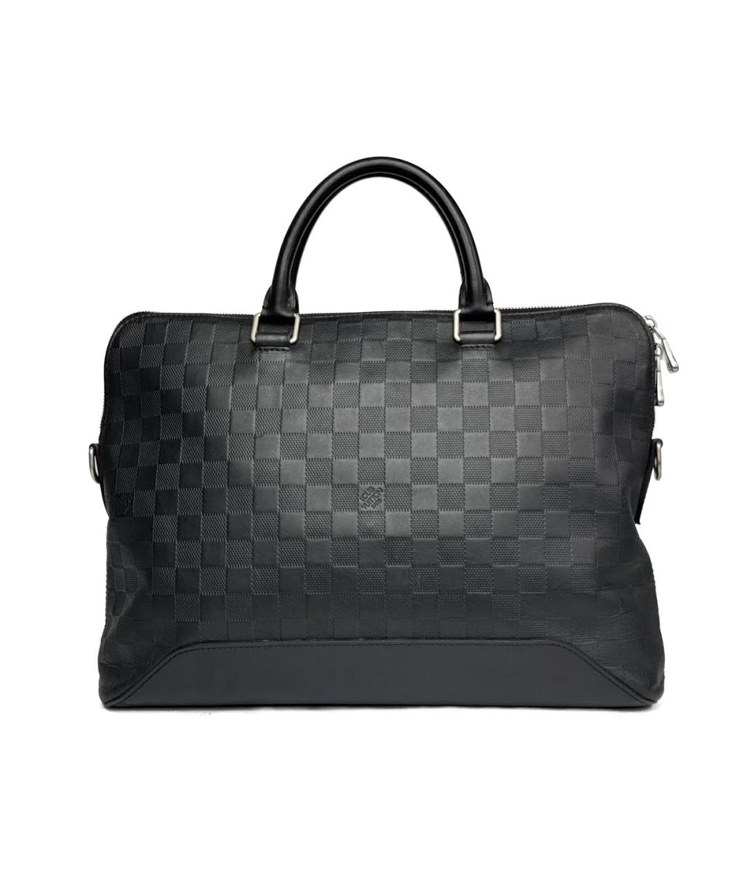 LOUIS VUITTON Черный кожаный портфель, фото 2