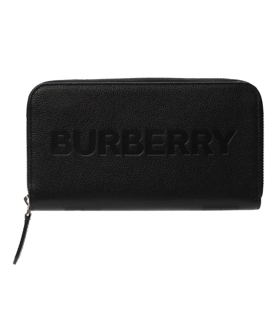 BURBERRY Черный кожаный кошелек, фото 1