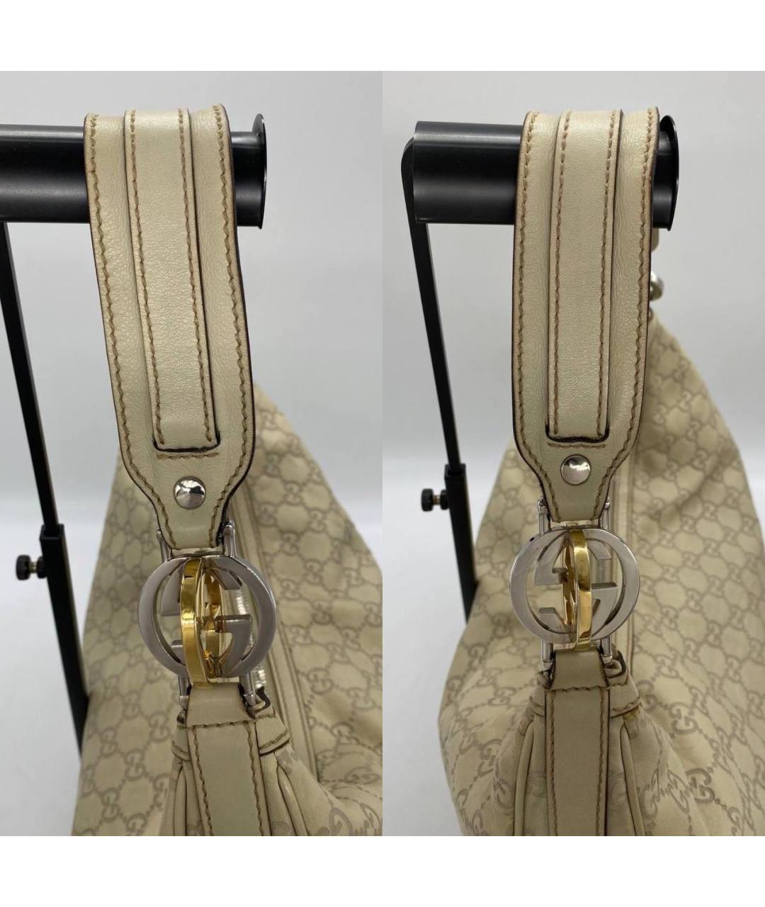 GUCCI Бежевая кожаная сумка тоут, фото 4