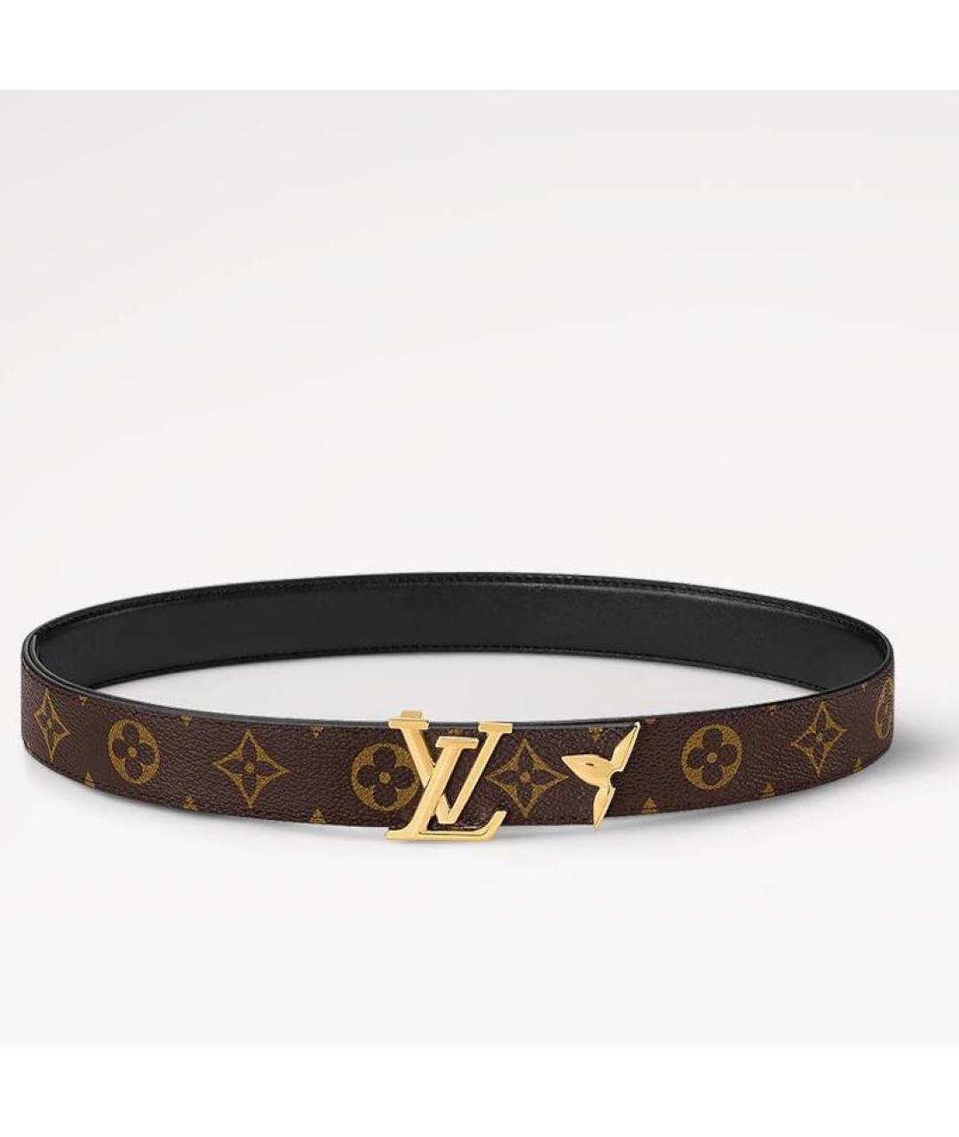 LOUIS VUITTON Коричневый кожаный ремень, фото 6