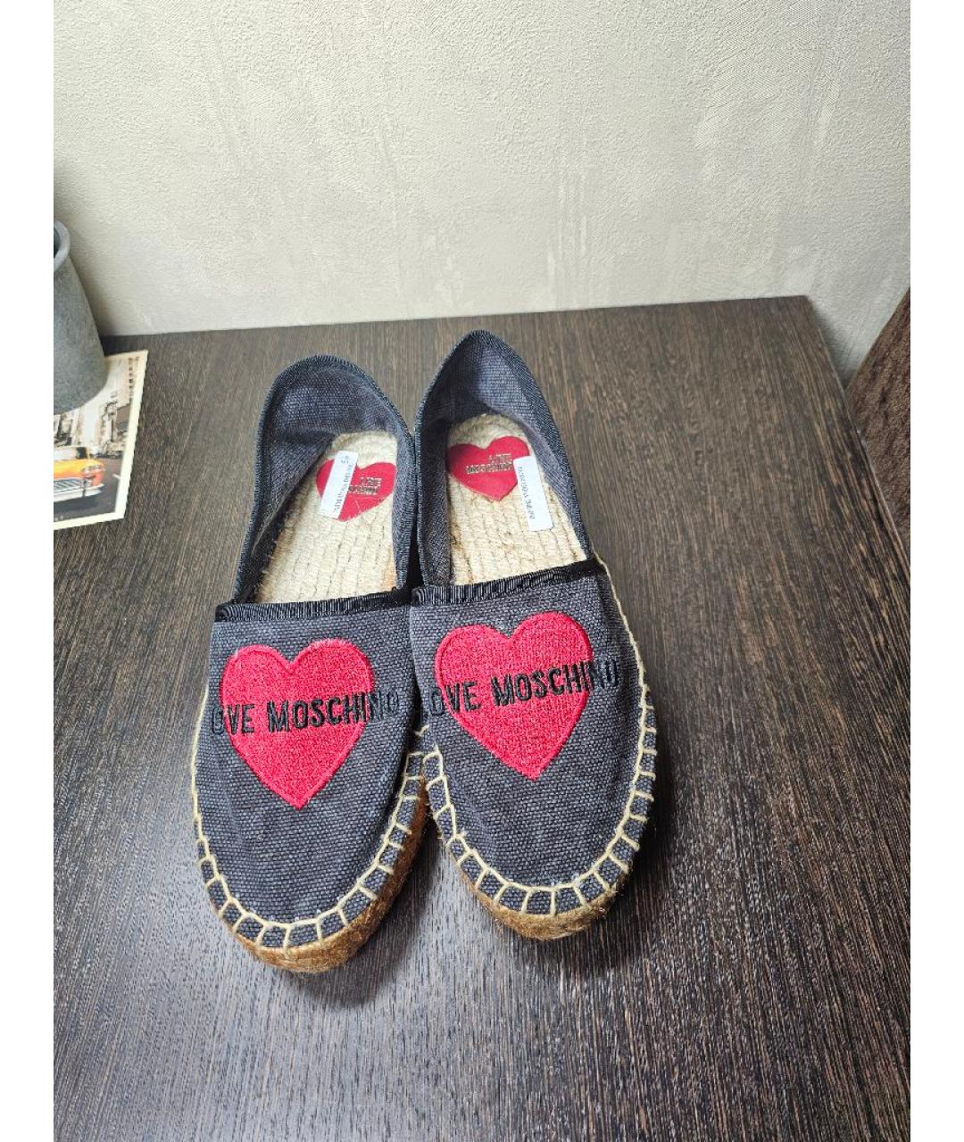 LOVE MOSCHINO Черные текстильные эспадрильи, фото 5
