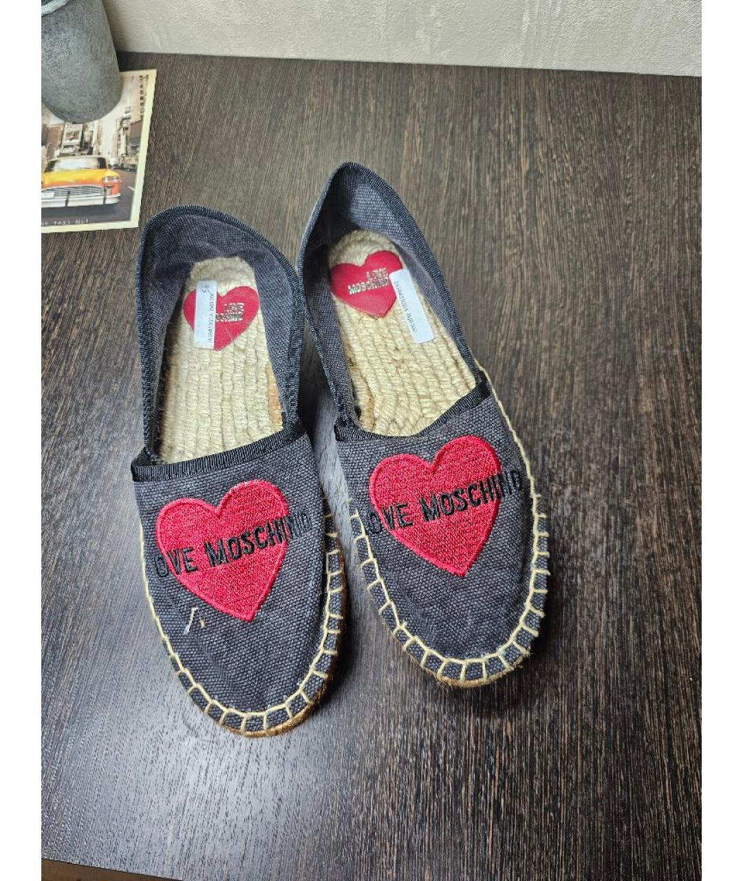 LOVE MOSCHINO Черные текстильные эспадрильи, фото 2