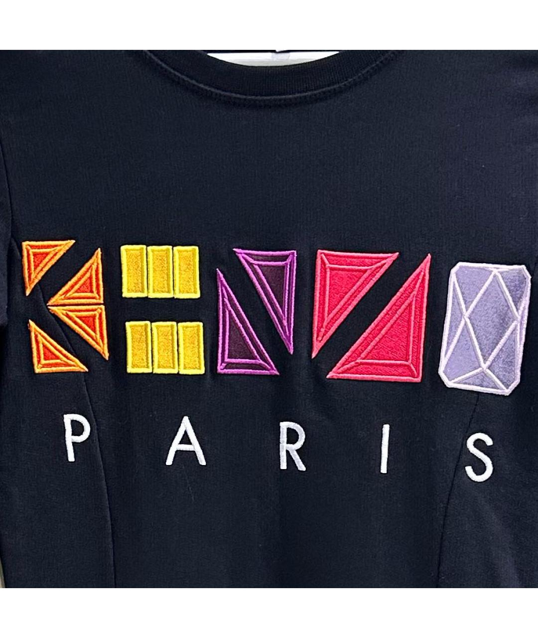KENZO Черное хлопковое повседневное платье, фото 4