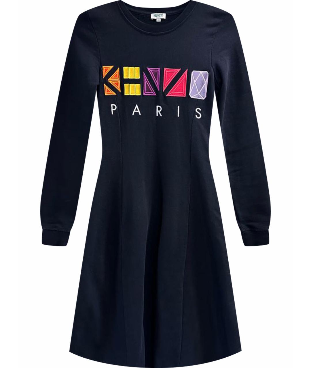 KENZO Черное хлопковое повседневное платье, фото 1