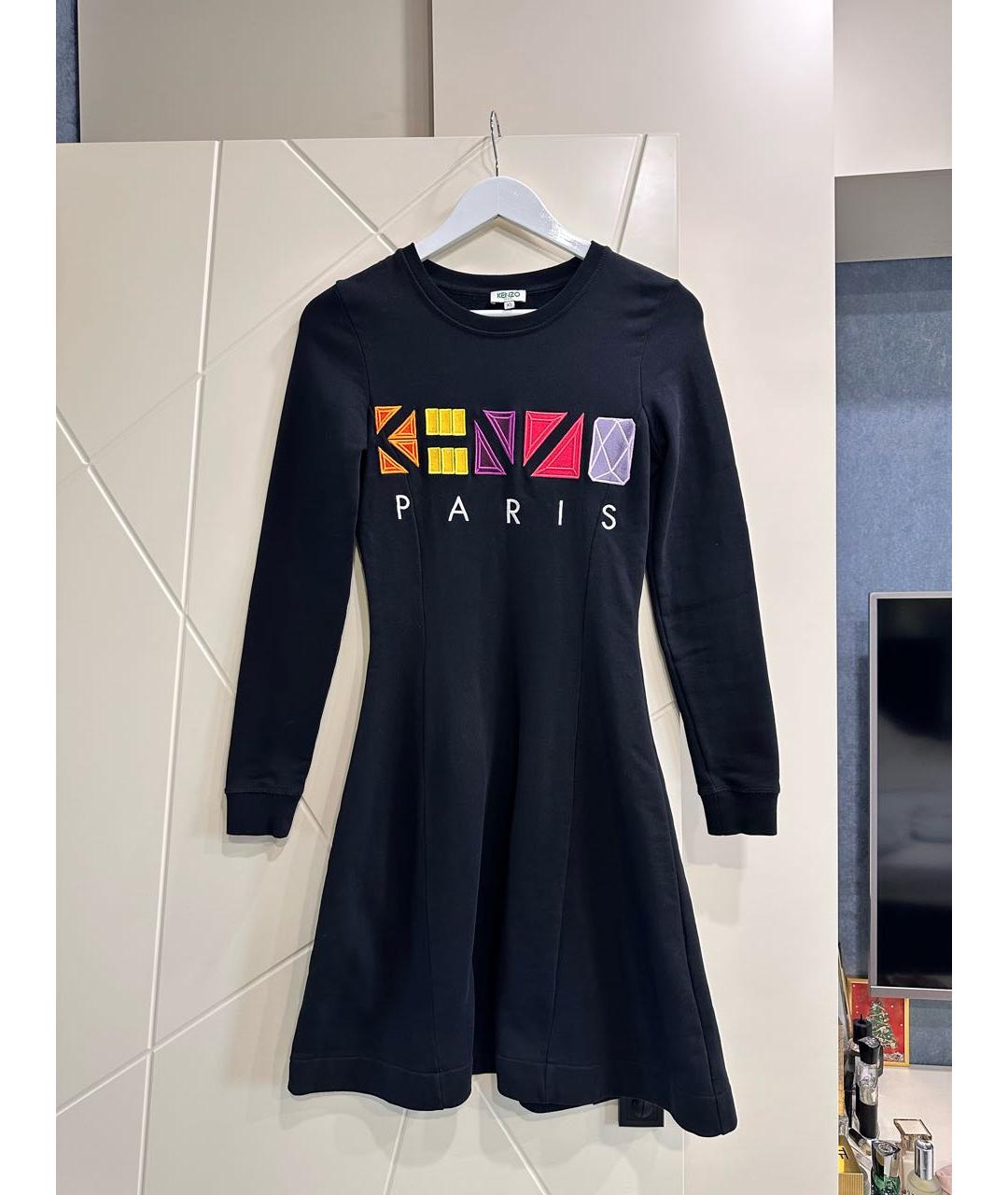 KENZO Черное хлопковое повседневное платье, фото 5