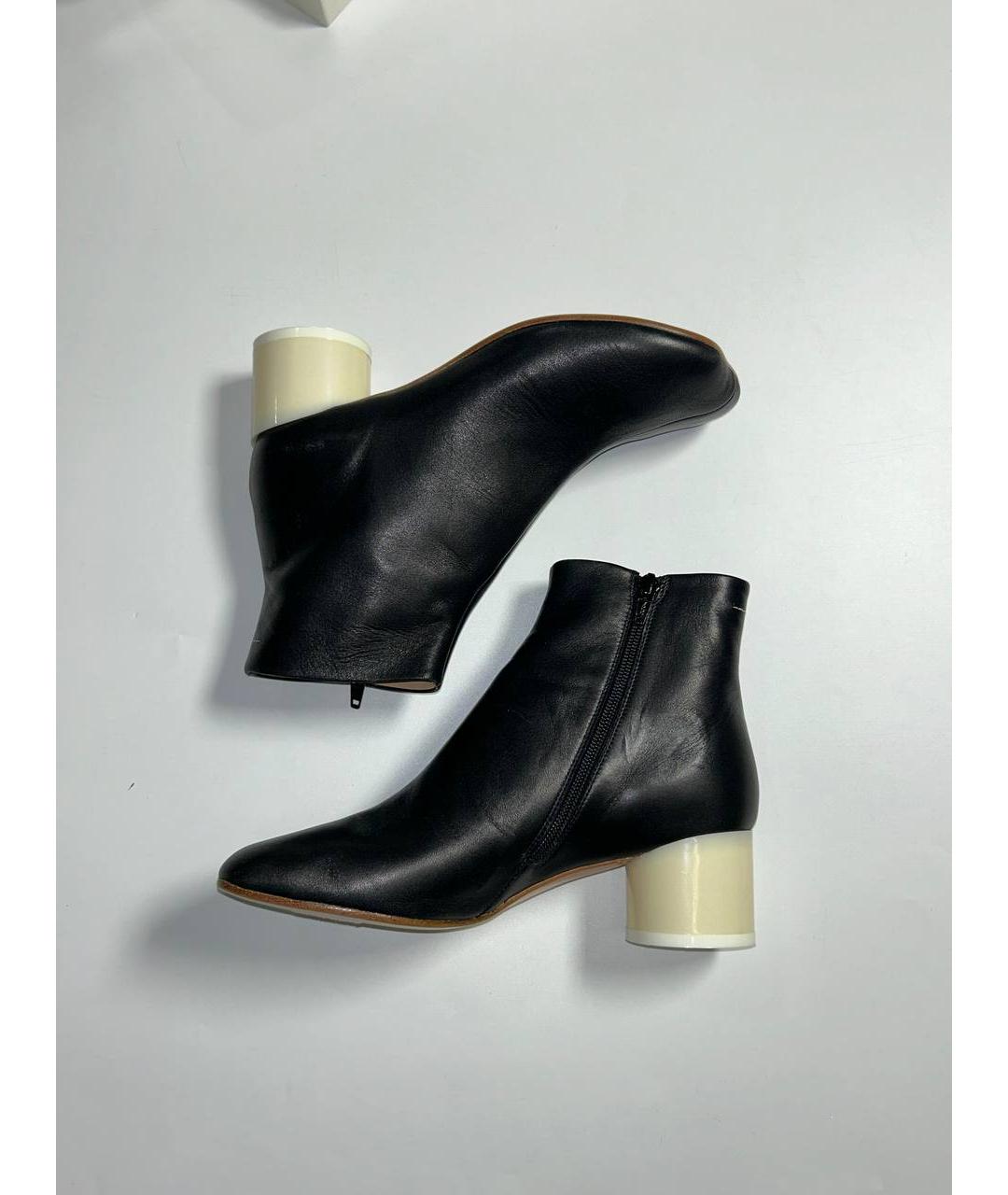 MM6 MAISON MARGIELA Черные кожаные полусапоги, фото 9