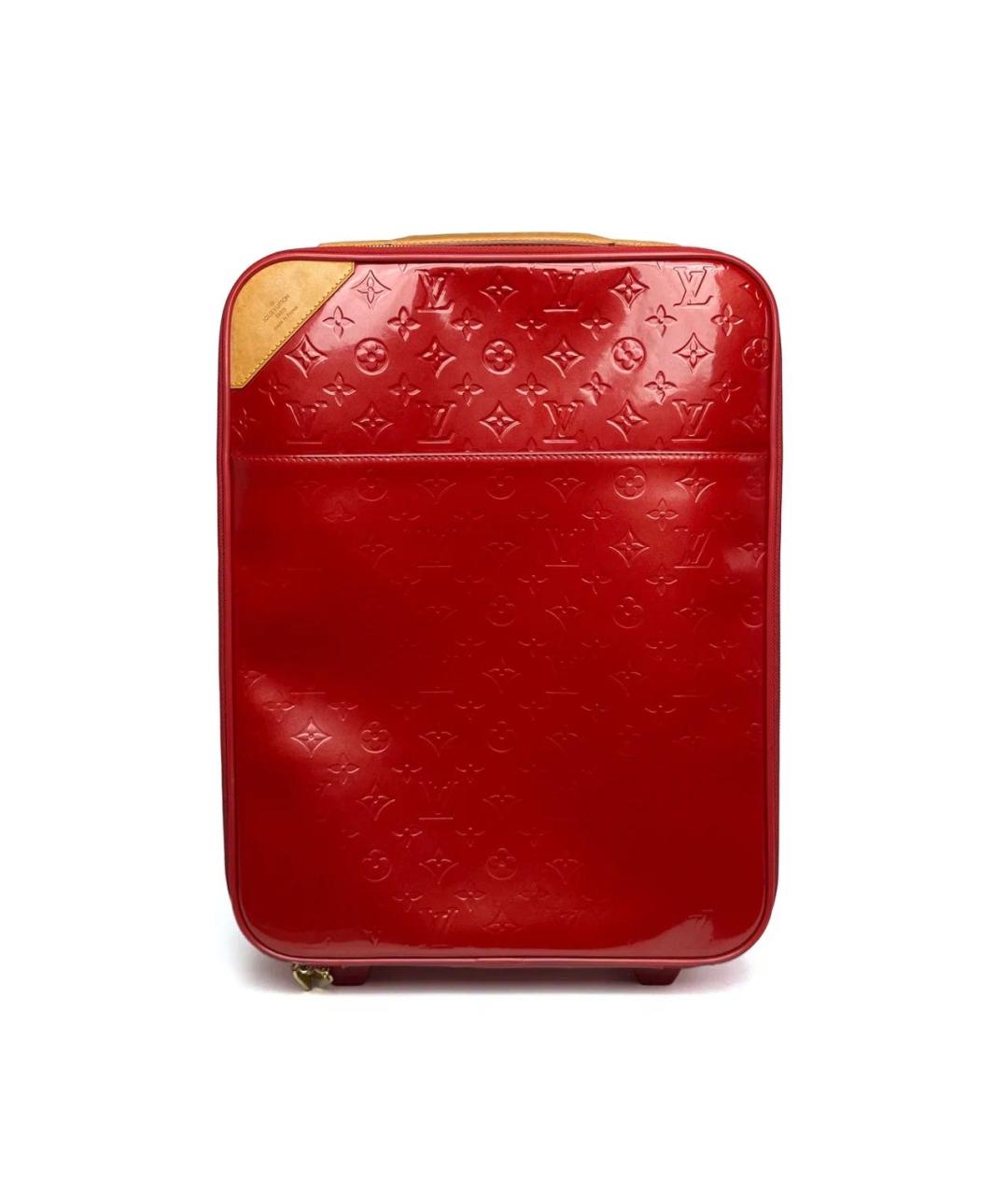 LOUIS VUITTON Красный чемодан из лакированной кожи, фото 9