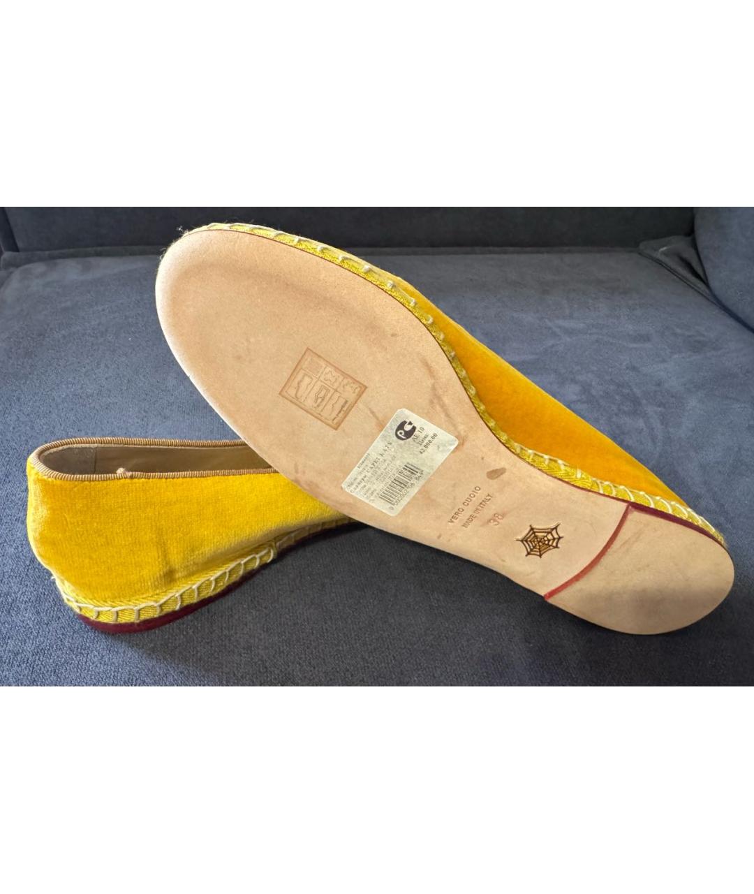CHARLOTTE OLYMPIA Оранжевое бархатные балетки, фото 5