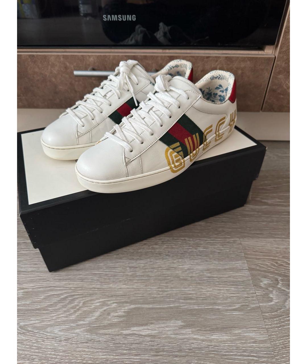 GUCCI Мульти кожаные низкие кроссовки / кеды, фото 2