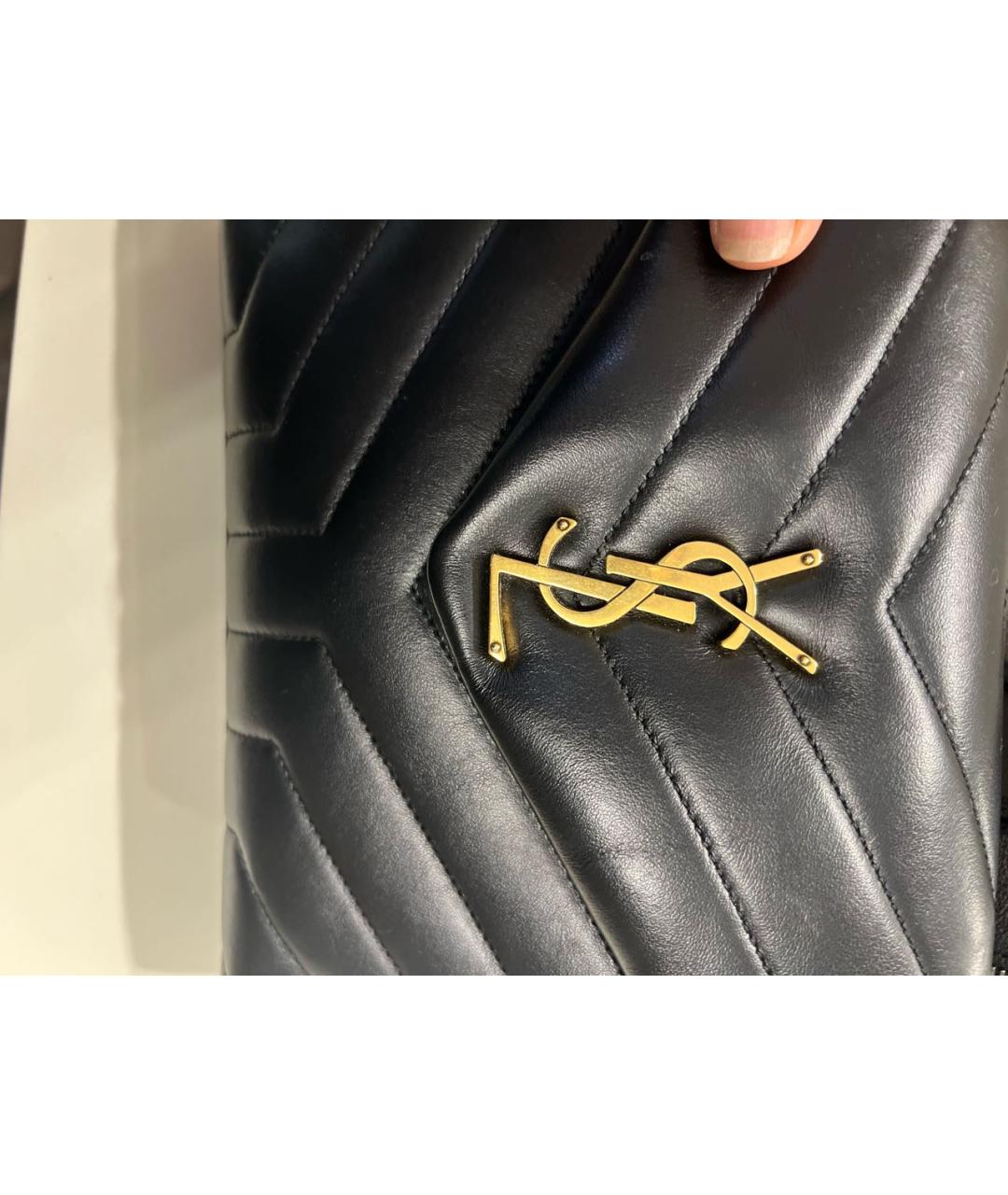YVES SAINT LAURENT BEAUTY Черная кожаная сумка через плечо, фото 5
