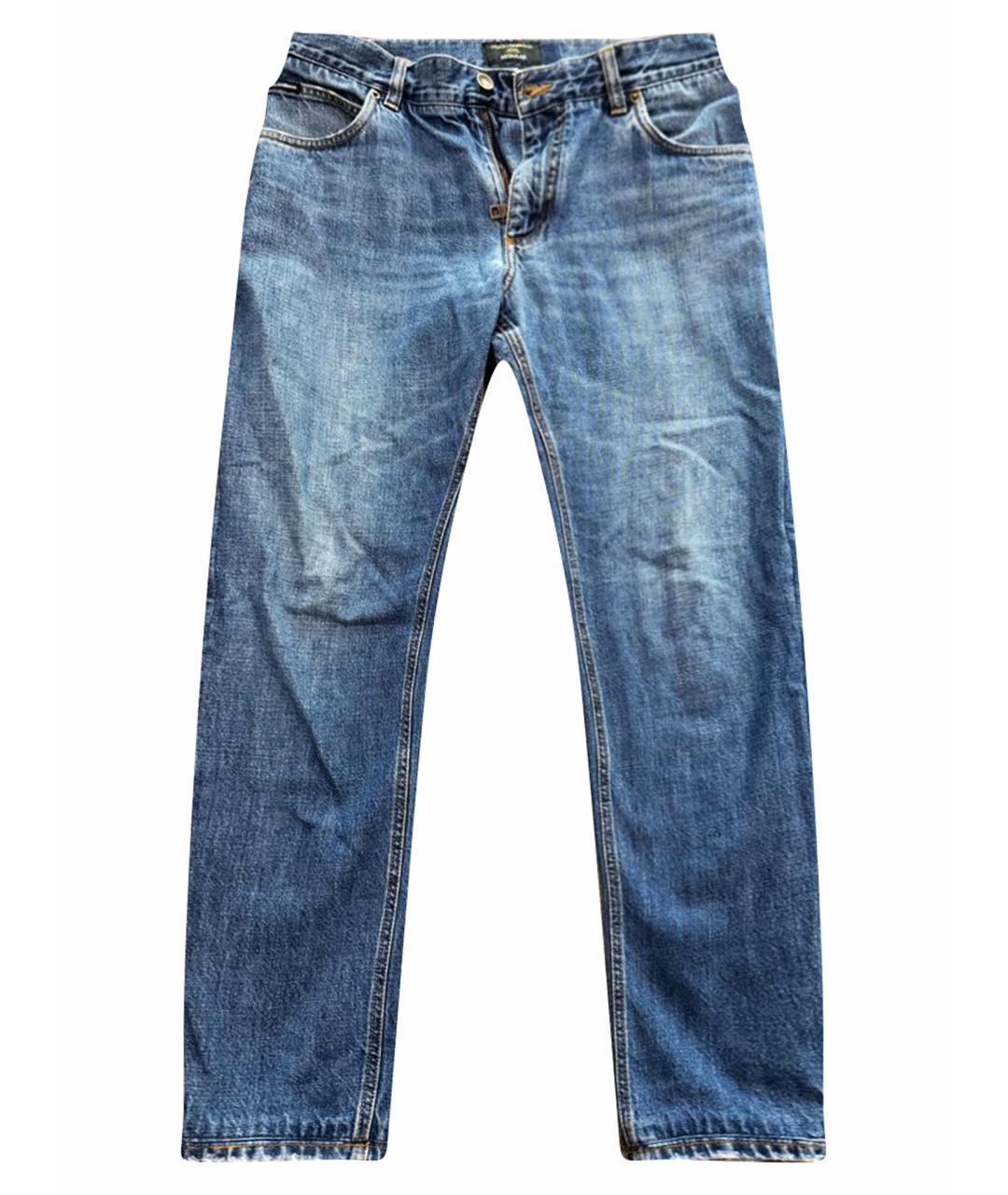 DOLCE&GABBANA Синие хлопковые джинсы скинни, фото 1