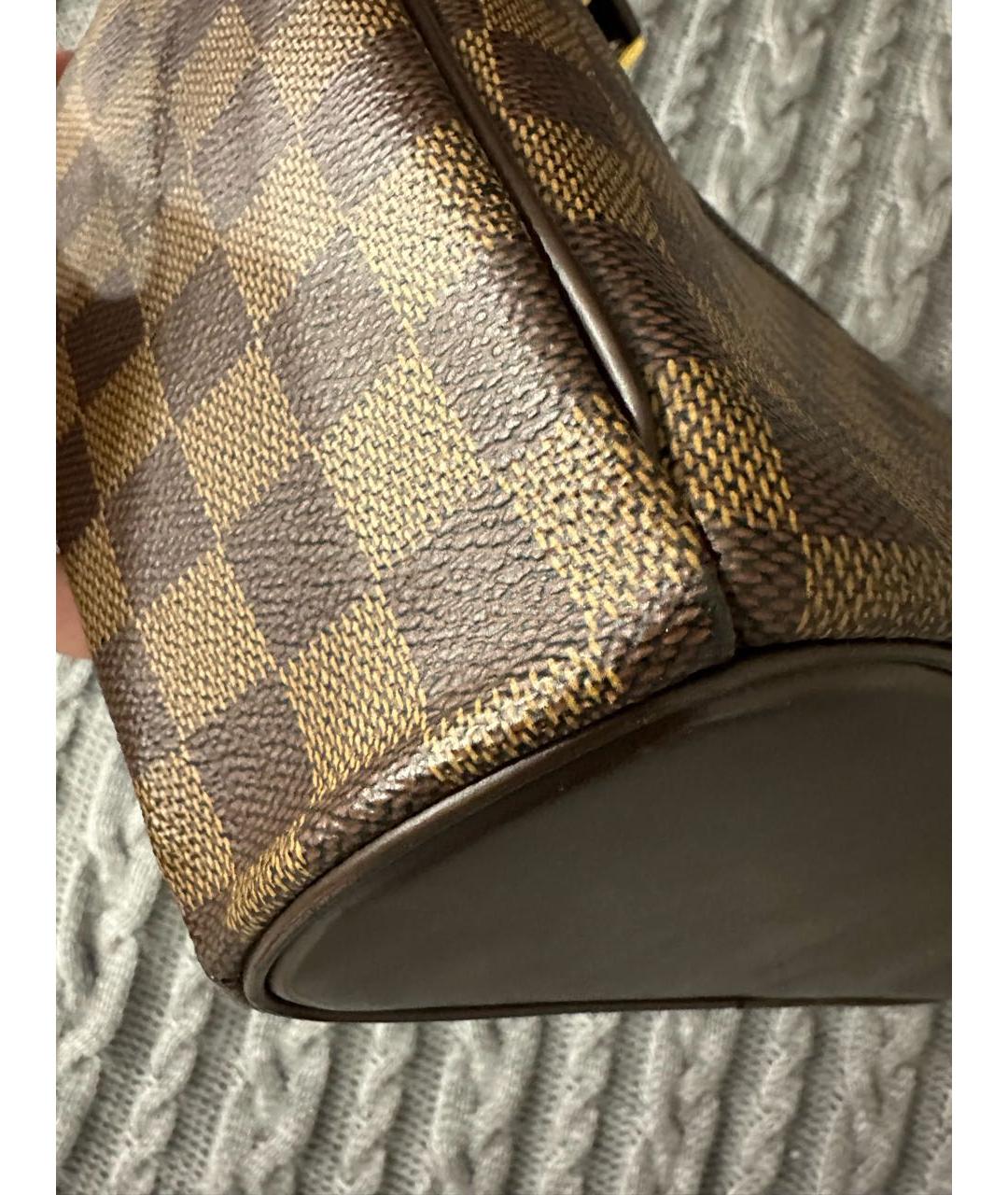 LOUIS VUITTON Коричневая кожаная сумка с короткими ручками, фото 6