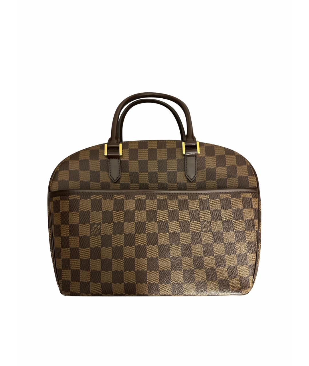 LOUIS VUITTON Коричневая кожаная сумка с короткими ручками, фото 1