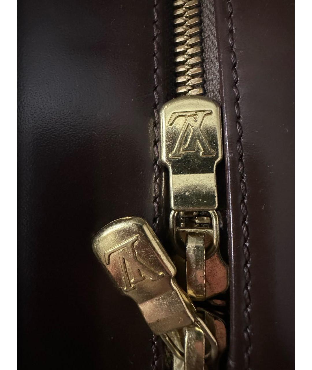 LOUIS VUITTON Коричневая кожаная сумка с короткими ручками, фото 5