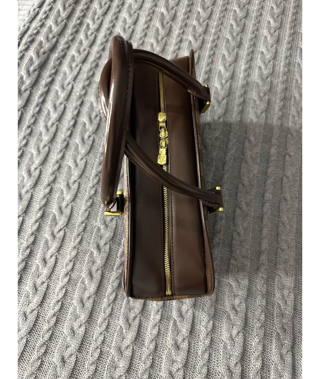 LOUIS VUITTON Коричневая кожаная сумка с короткими ручками, фото 2