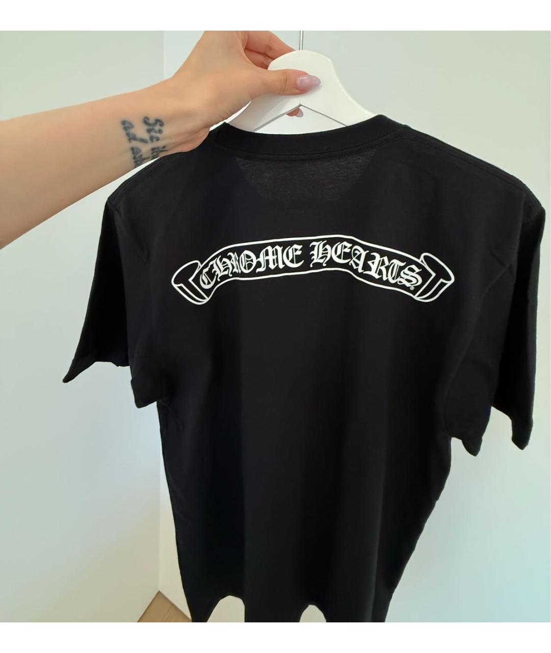 CHROME HEARTS Черная хлопковая футболка, фото 2