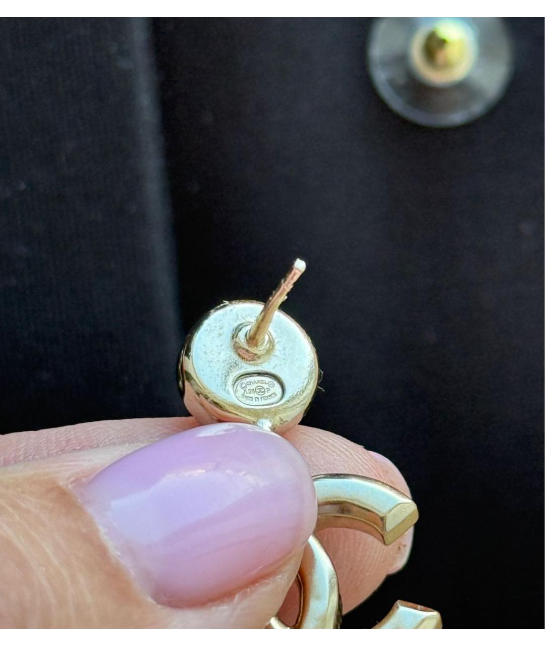 CHANEL Розовые металлические серьги, фото 4
