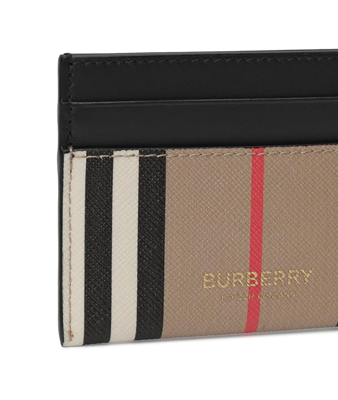 BURBERRY Бежевый кожаный кардхолдер, фото 4