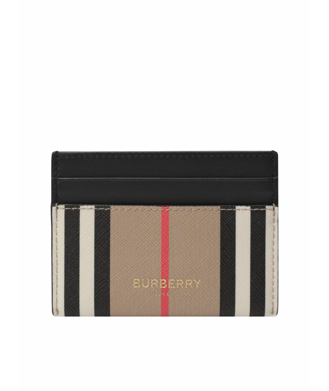 BURBERRY Бежевый кожаный кардхолдер, фото 1