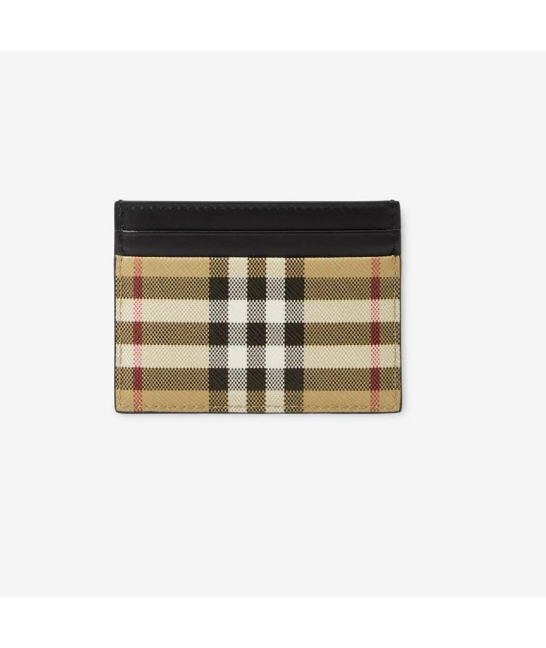 BURBERRY Бежевый кожаный кардхолдер, фото 2