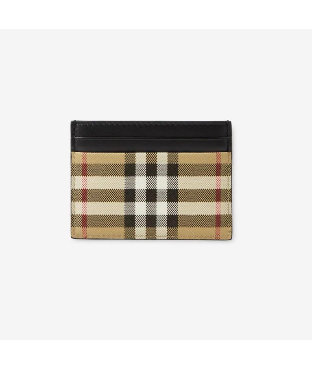 BURBERRY Бежевый кожаный кардхолдер, фото 4