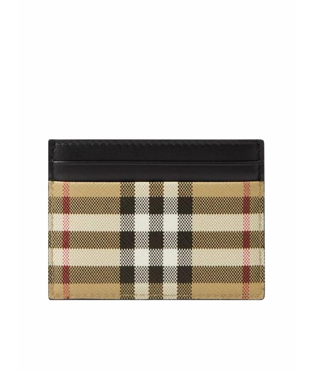 BURBERRY Бежевый кожаный кардхолдер, фото 1
