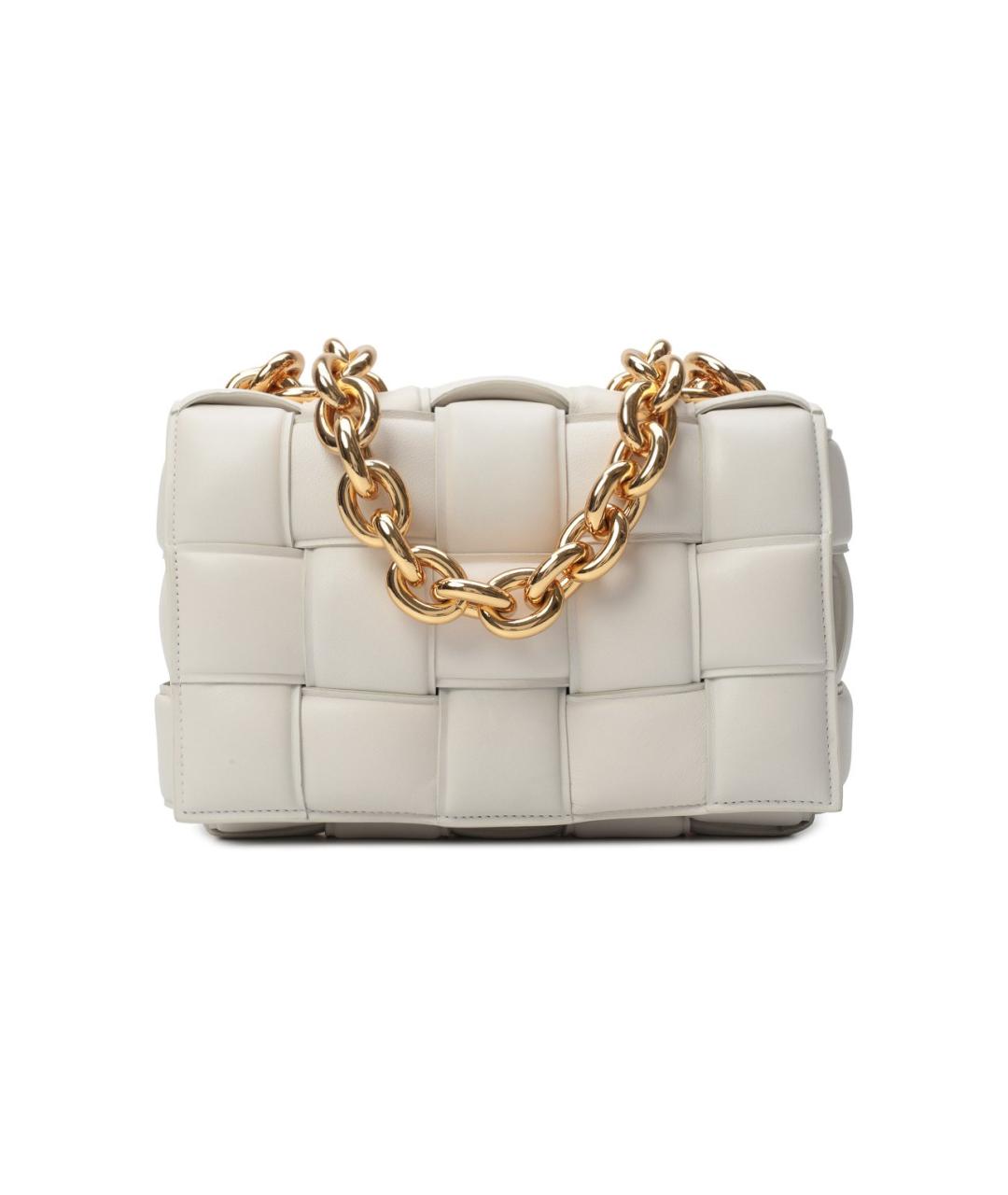 BOTTEGA VENETA Белая кожаная сумка через плечо, фото 1