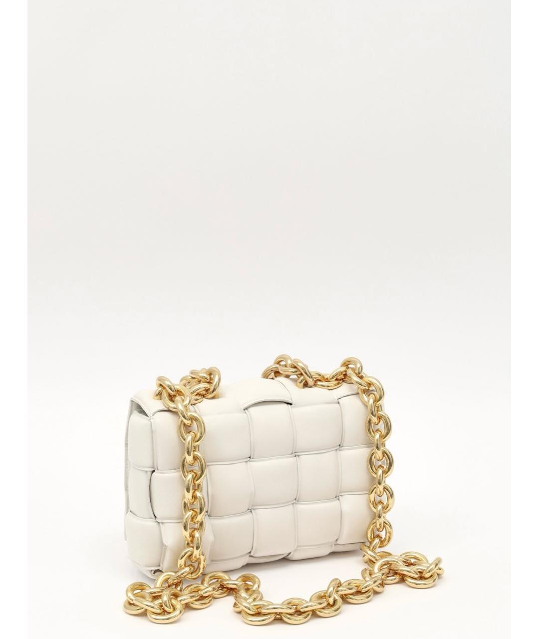 BOTTEGA VENETA Белая кожаная сумка через плечо, фото 5