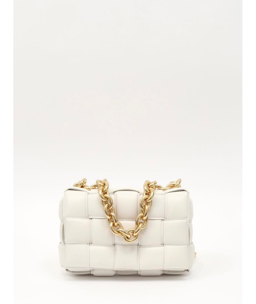 BOTTEGA VENETA Белая кожаная сумка через плечо, фото 2