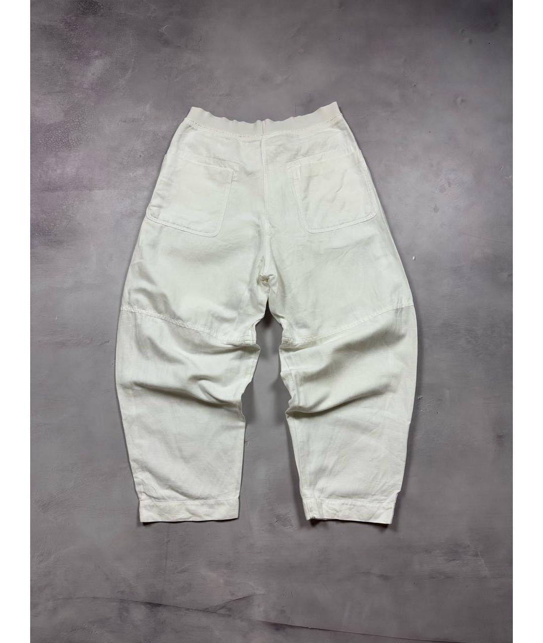 MM6 MAISON MARGIELA Белые хлопковые повседневные брюки, фото 3